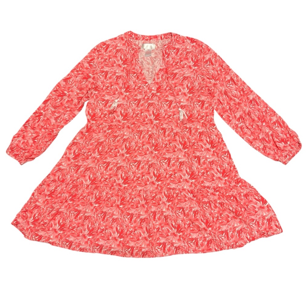 Stella Parker Tropical Floral Print Flowy Long Sleeve Dress